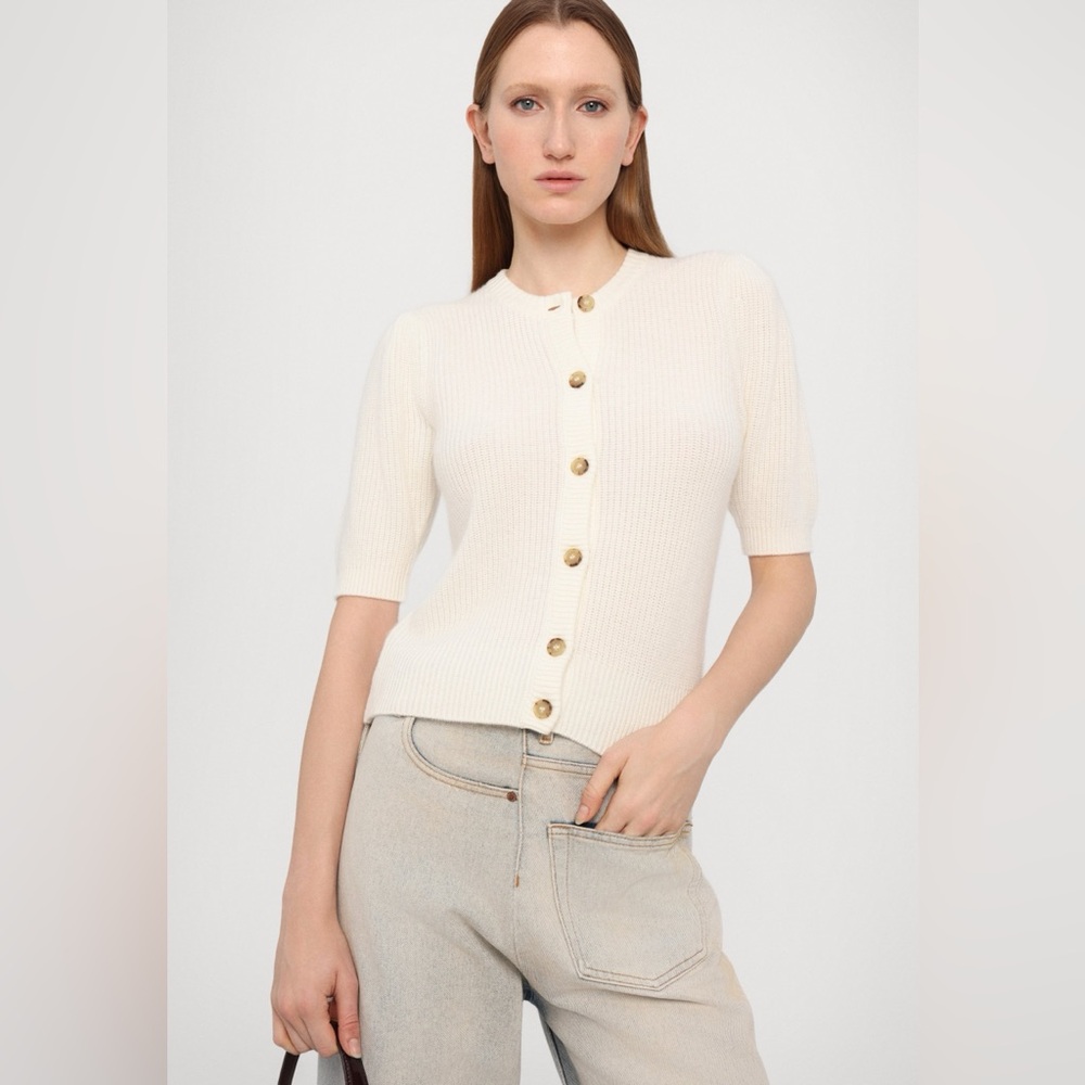 NWT Frame Denim Shrunken Wool and Cashmere Cardigan - Picture 2 of 9